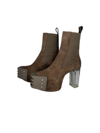 Rick Owens Grill Kiss Suede Heel Boots