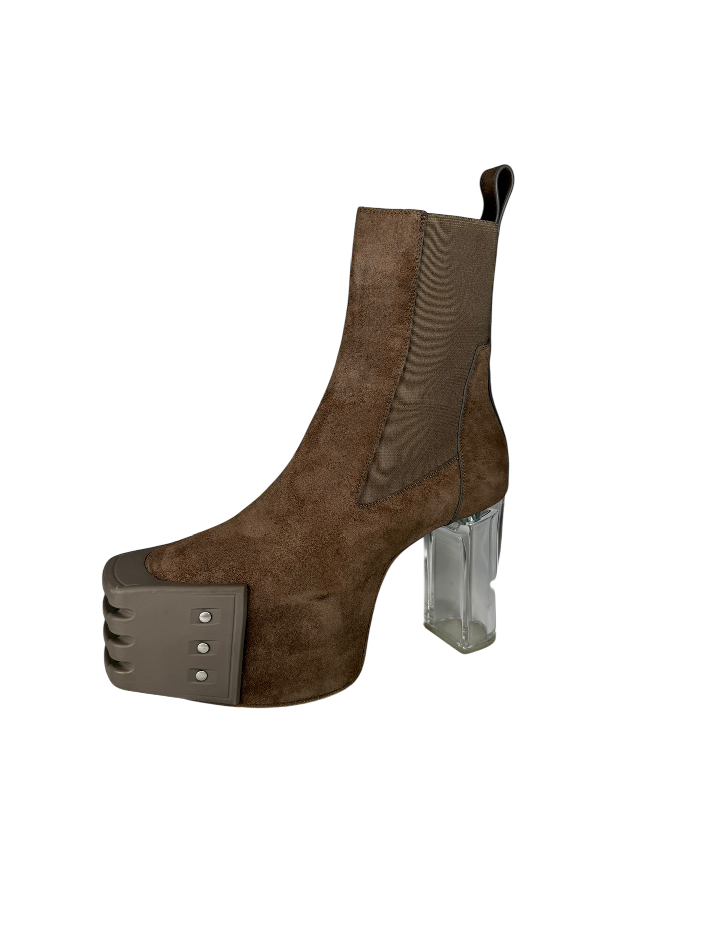 Rick Owens Grill Kiss Suede Heel Boots