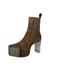 Rick Owens Grill Kiss Suede Heel Boots