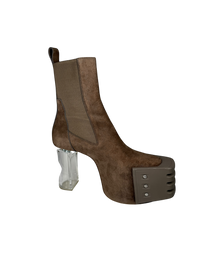 Rick Owens Grill Kiss Suede Heel Boots