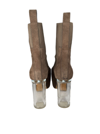 Rick Owens Grill Kiss Suede Heel Boots