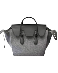 Celine Tie Bag in Felt & Calfskin Leather