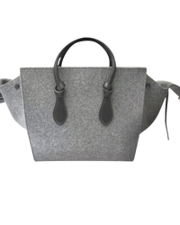 Celine Tie Bag in Felt & Calfskin Leather