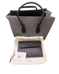 Celine Tie Bag in Felt & Calfskin Leather