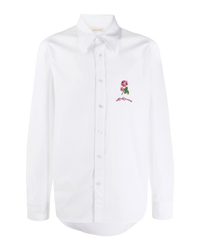 Alexander McQueen Rose Embroidered Cotton Shirt