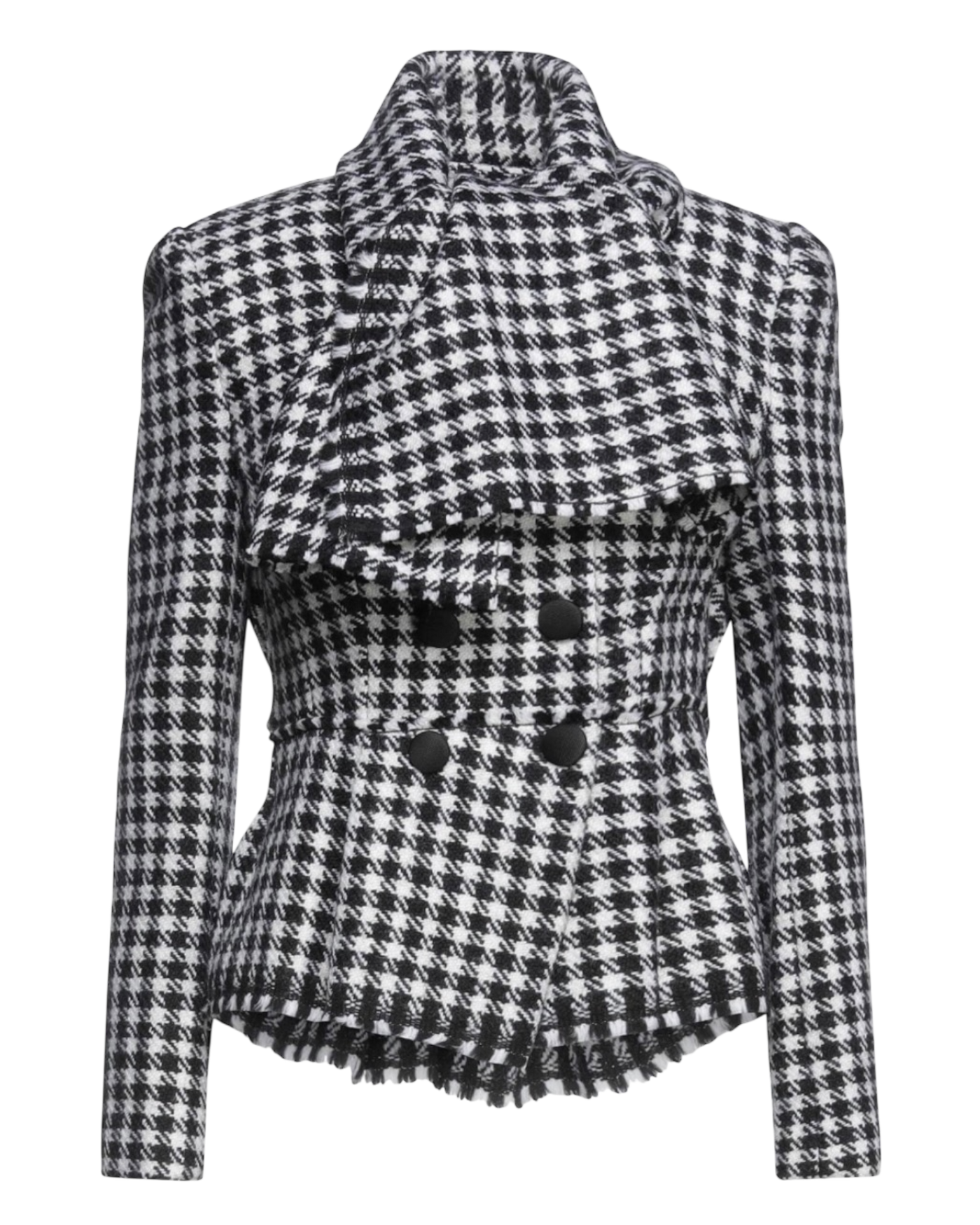 Dolce & Gabbana Double-breasted Houndstooth Wool-Blend Tweed Jacket
