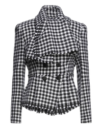 Dolce & Gabbana Double-breasted Houndstooth Wool-Blend Tweed Jacket