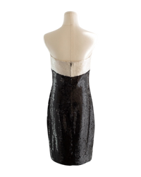 Chanel S/S 1987 White & Black Sequin Bow Bustier Mini Dress