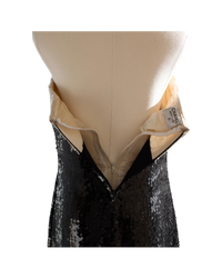 Chanel S/S 1987 White & Black Sequin Bow Bustier Mini Dress