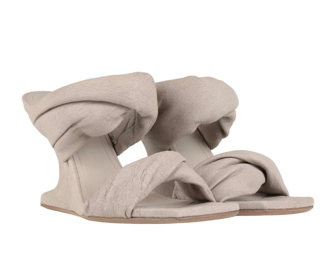Rick Owens Cantilever 8 Twisted Sandal — Pearl, Size US 7 / EU 37