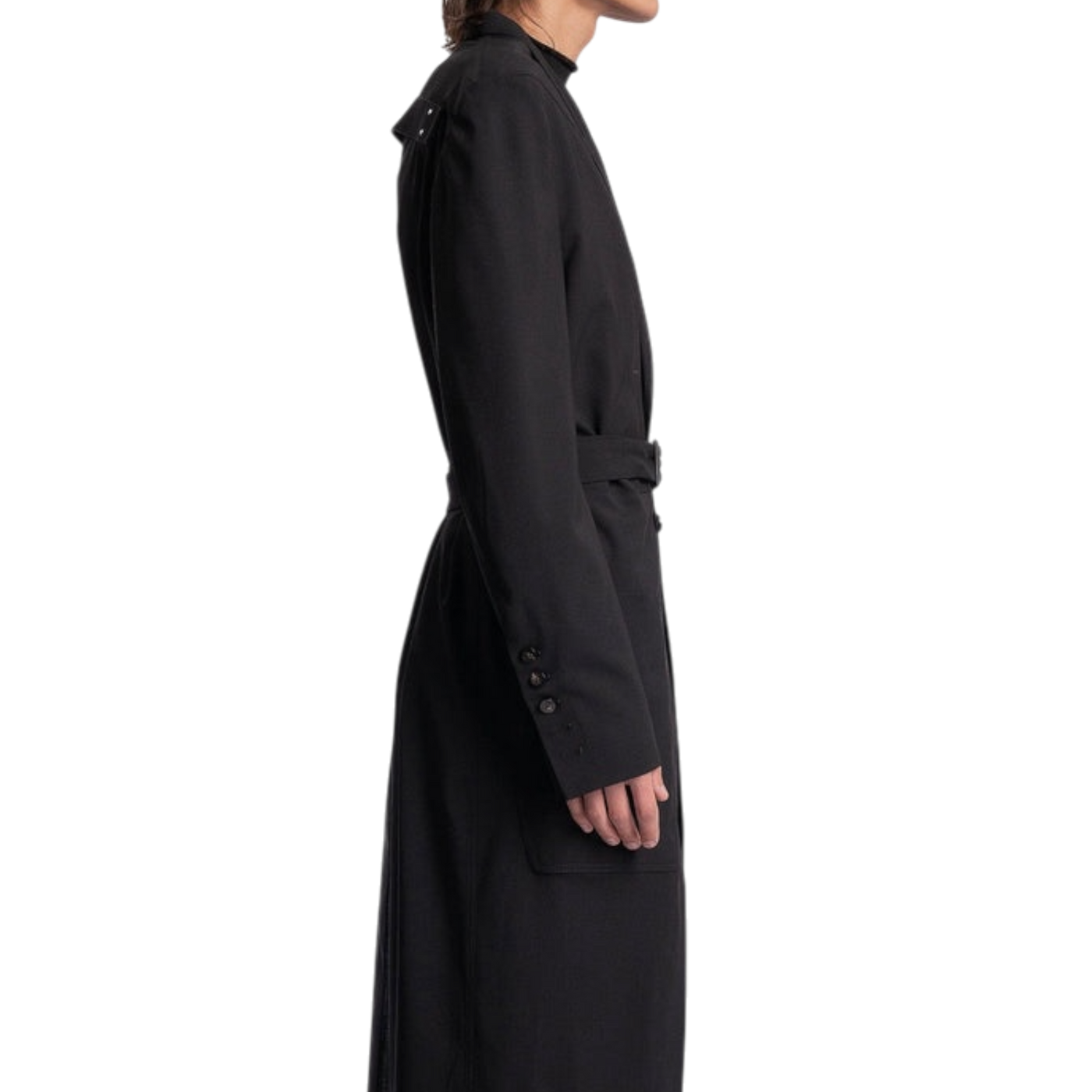 Rick Owens Fogpocket Lido Woven Coat — Black, IT54/US44