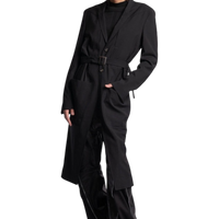 Rick Owens Fogpocket Lido Woven Coat — Black, IT54/US44