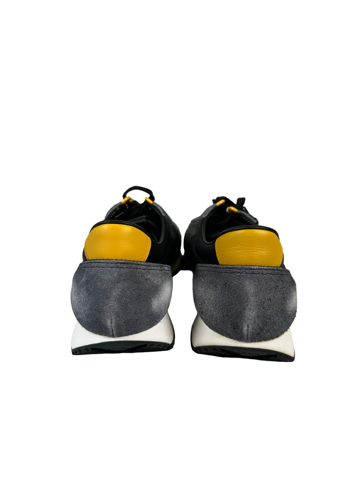 PRADA SNEAKERS IN CONTRAST GREY LEATHER