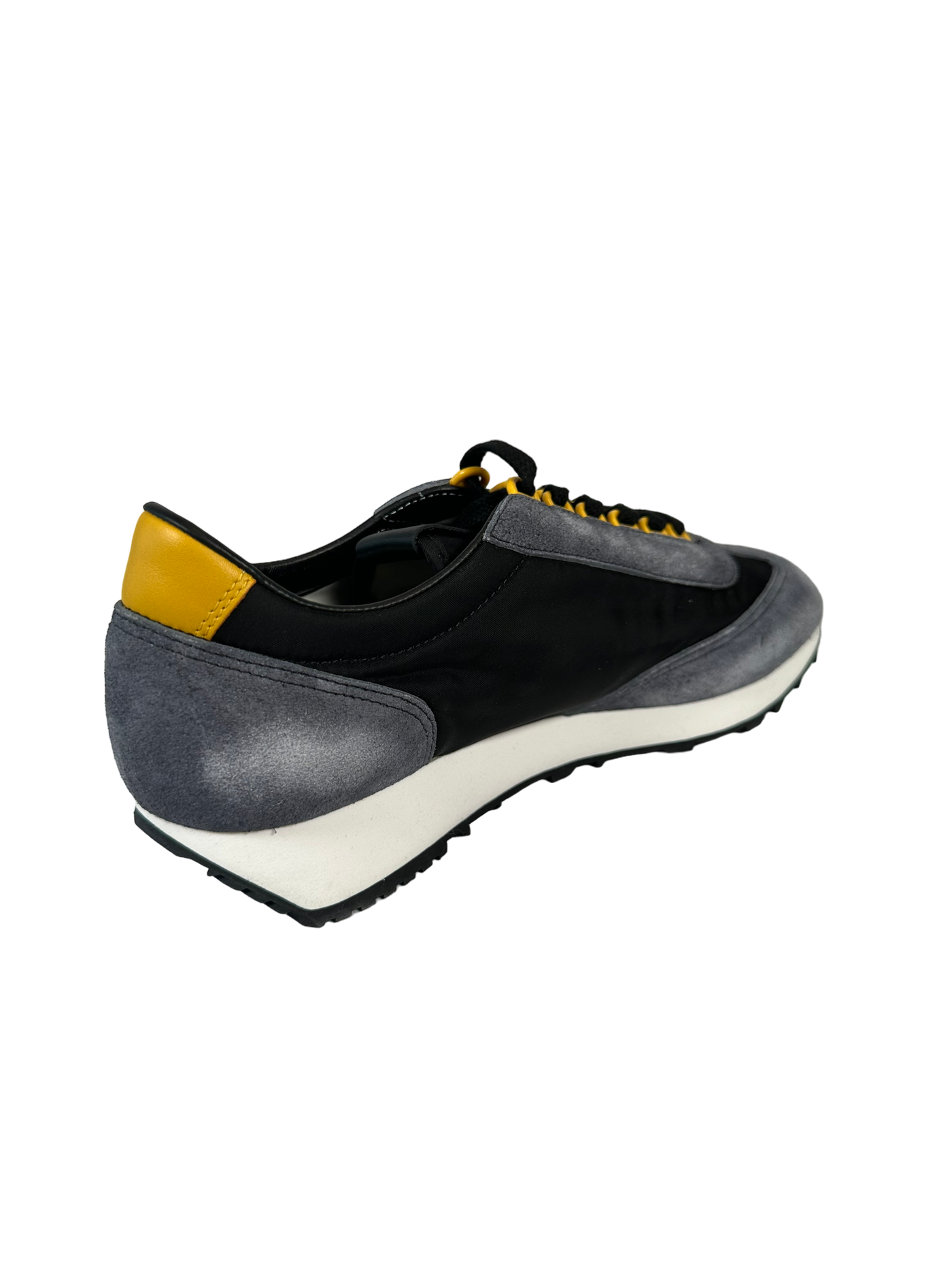 PRADA SNEAKERS IN CONTRAST GREY LEATHER