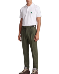 Dior Wool-Cashmere Tailored Trousers with Side Adjusters — Dark Olive Green, US 30 / IT 46
