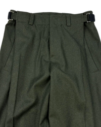 Dior Wool-Cashmere Tailored Trousers with Side Adjusters — Dark Olive Green, US 30 / IT 46