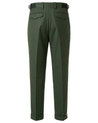 Dior Wool-Cashmere Tailored Trousers with Side Adjusters — Dark Olive Green, US 30 / IT 46