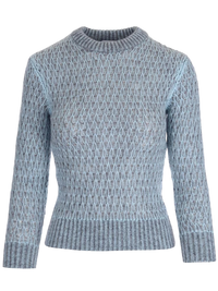 Bottega Veneta Crewneck Ribbed Jumper in Blue and Grey
