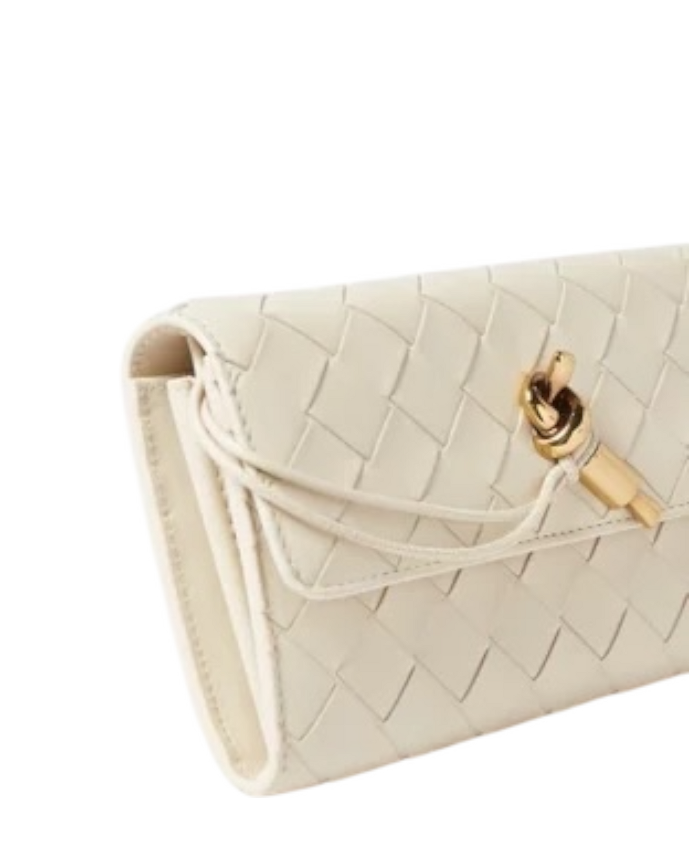 Bottega Veneta Andiamo Large Flap Wallet in Intrecciato Nappa Leather — Sea Salt