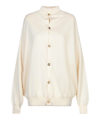 Celine FW18 Cashmere Mock-Neck Button Cardigan