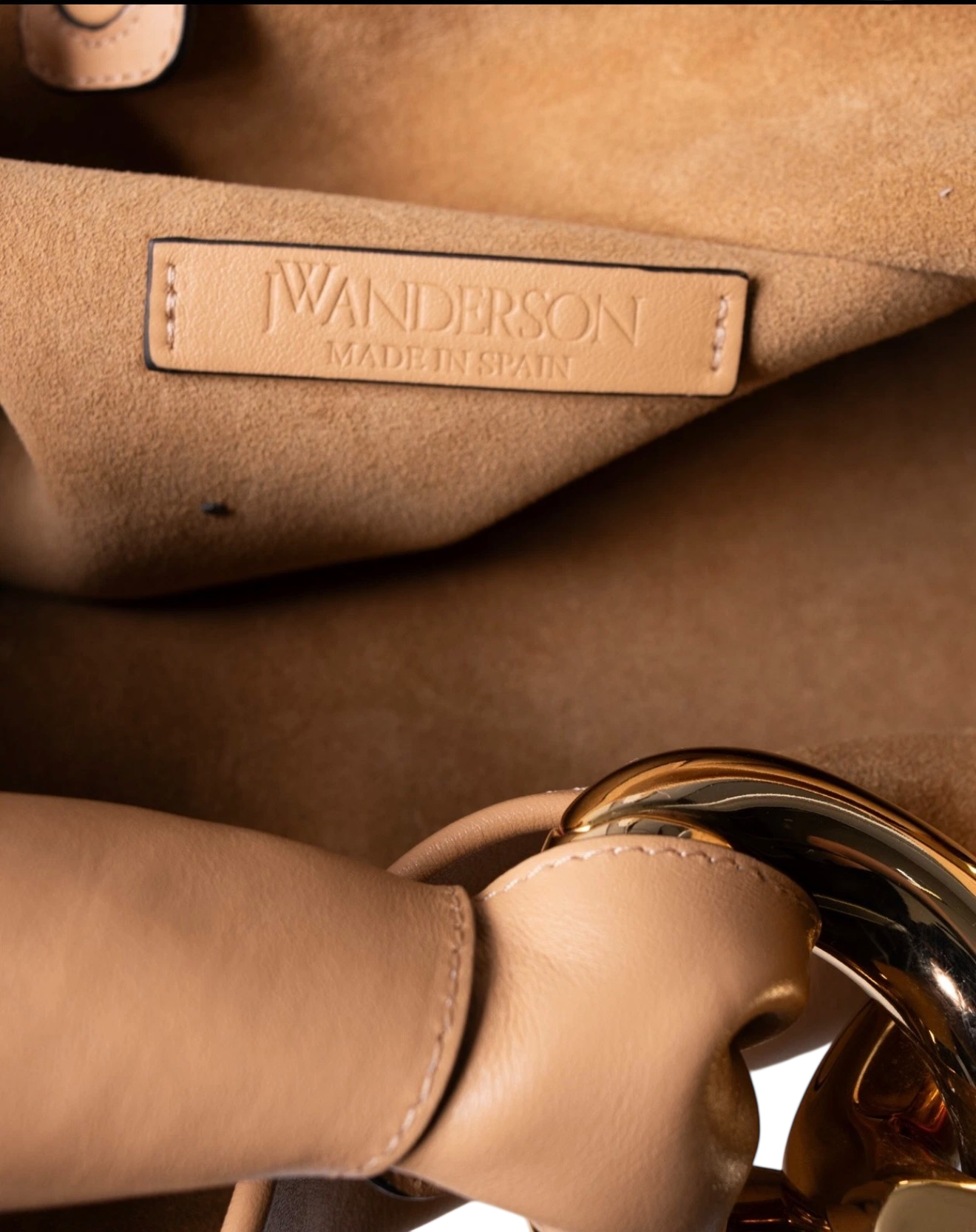 JW Anderson Small Chain Hobo Bag in Beige