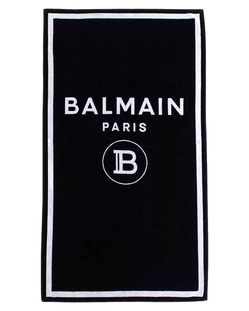 Balmain Paris Black Beach Towel