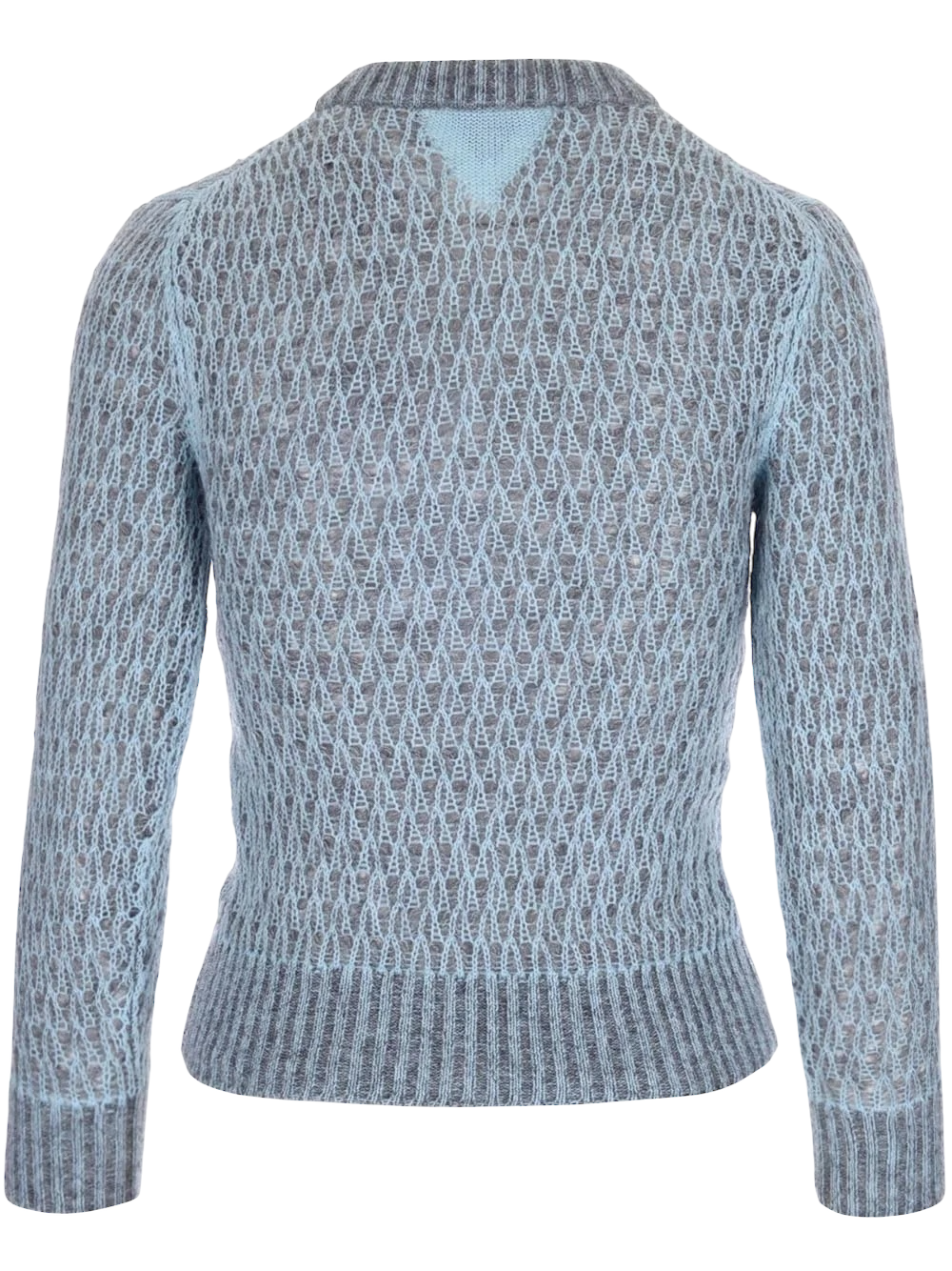 Bottega Veneta Crewneck Ribbed Jumper in Blue and Grey