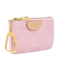 Louis Vuitton Card Key Case Pouchette in Pink Denim