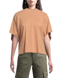 Celine by Phoebe Philo Scarf T-Shirt — Nude Cotton with Lambskin Trim, Size XS [FR 34/IT 38]