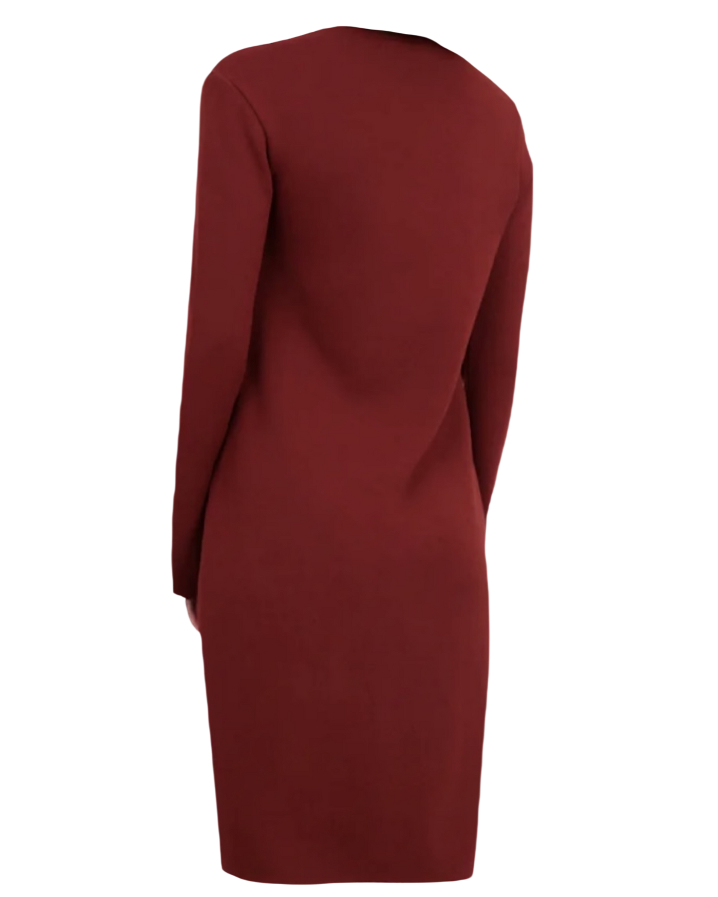 Bottega Veneta Asymmetric Neck Knit Dress in Rust