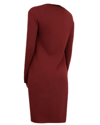 Bottega Veneta Asymmetric Neck Knit Dress in Rust