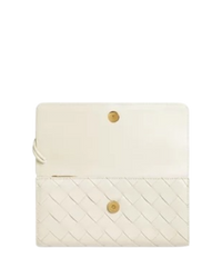 Bottega Veneta Andiamo Large Flap Wallet in Intrecciato Nappa Leather — Sea Salt