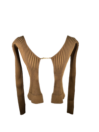 Jacquemus Pralu Cropped Sweater in Brown