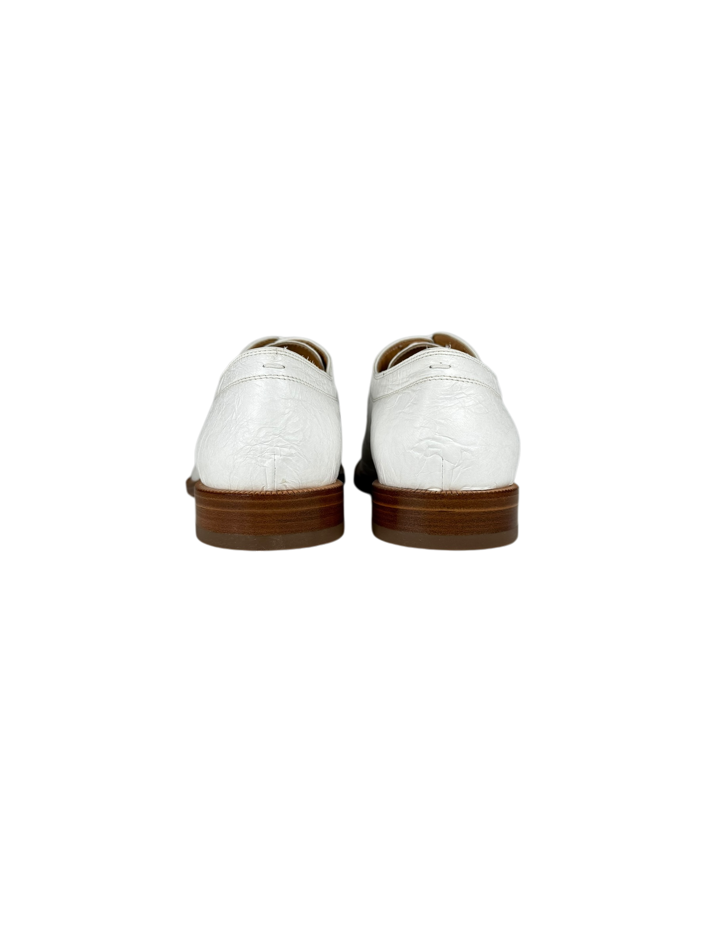 Maison Margiela Crinkle Leather Tabi Loafers in White