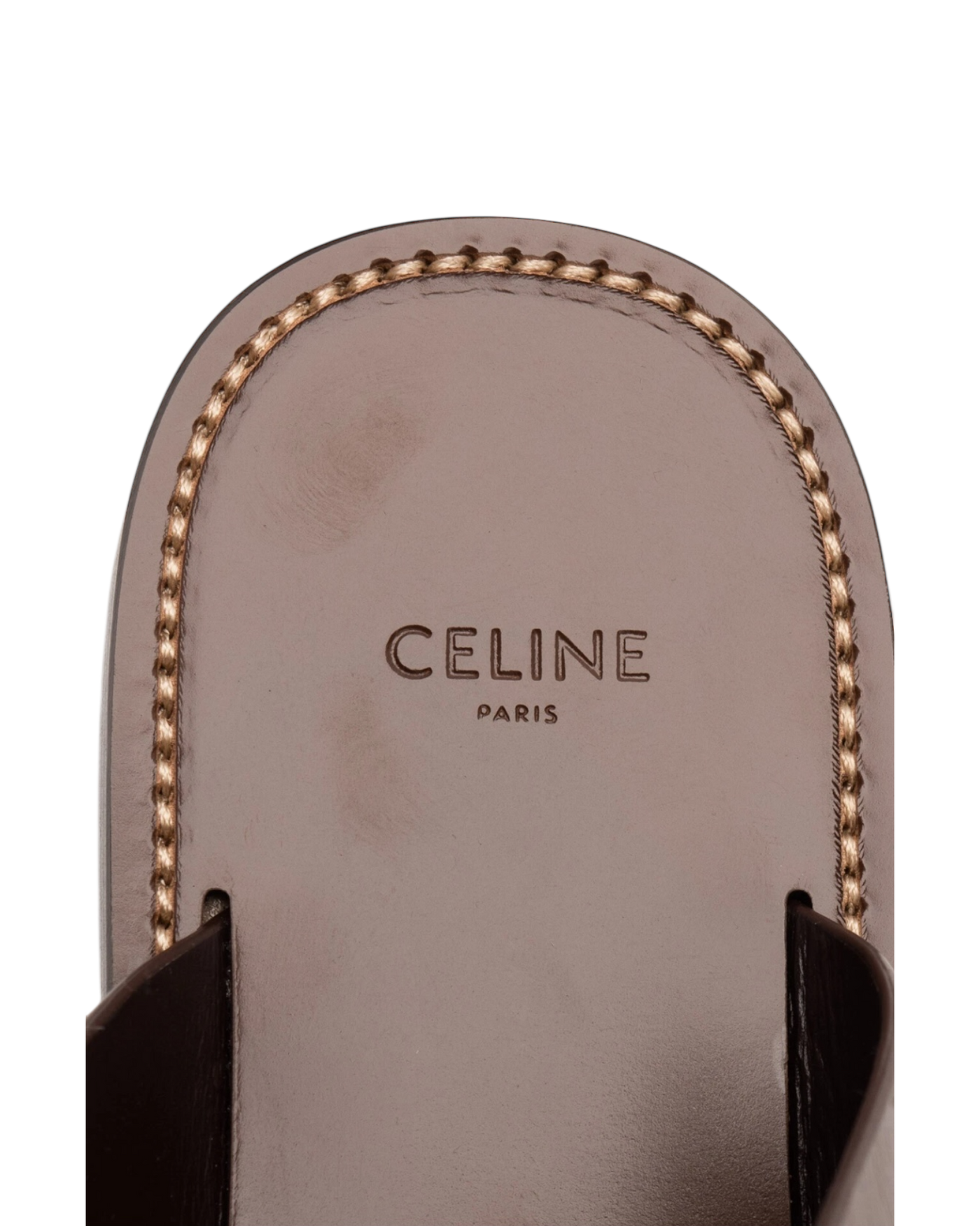 Celine Lerins Slides in Dark Brown