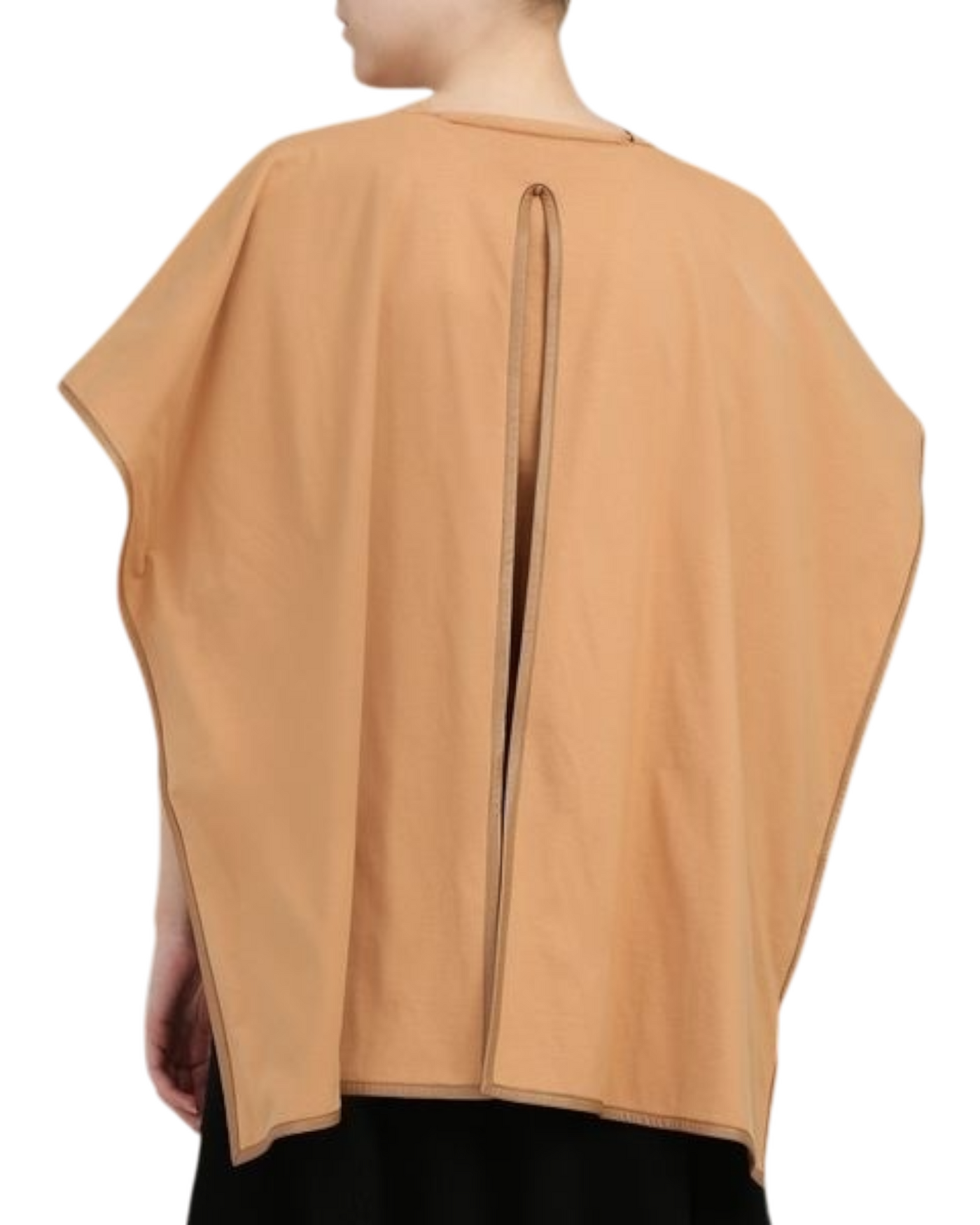 Celine by Phoebe Philo Scarf T-Shirt — Nude Cotton with Lambskin Trim, Size XS [FR 34/IT 38]