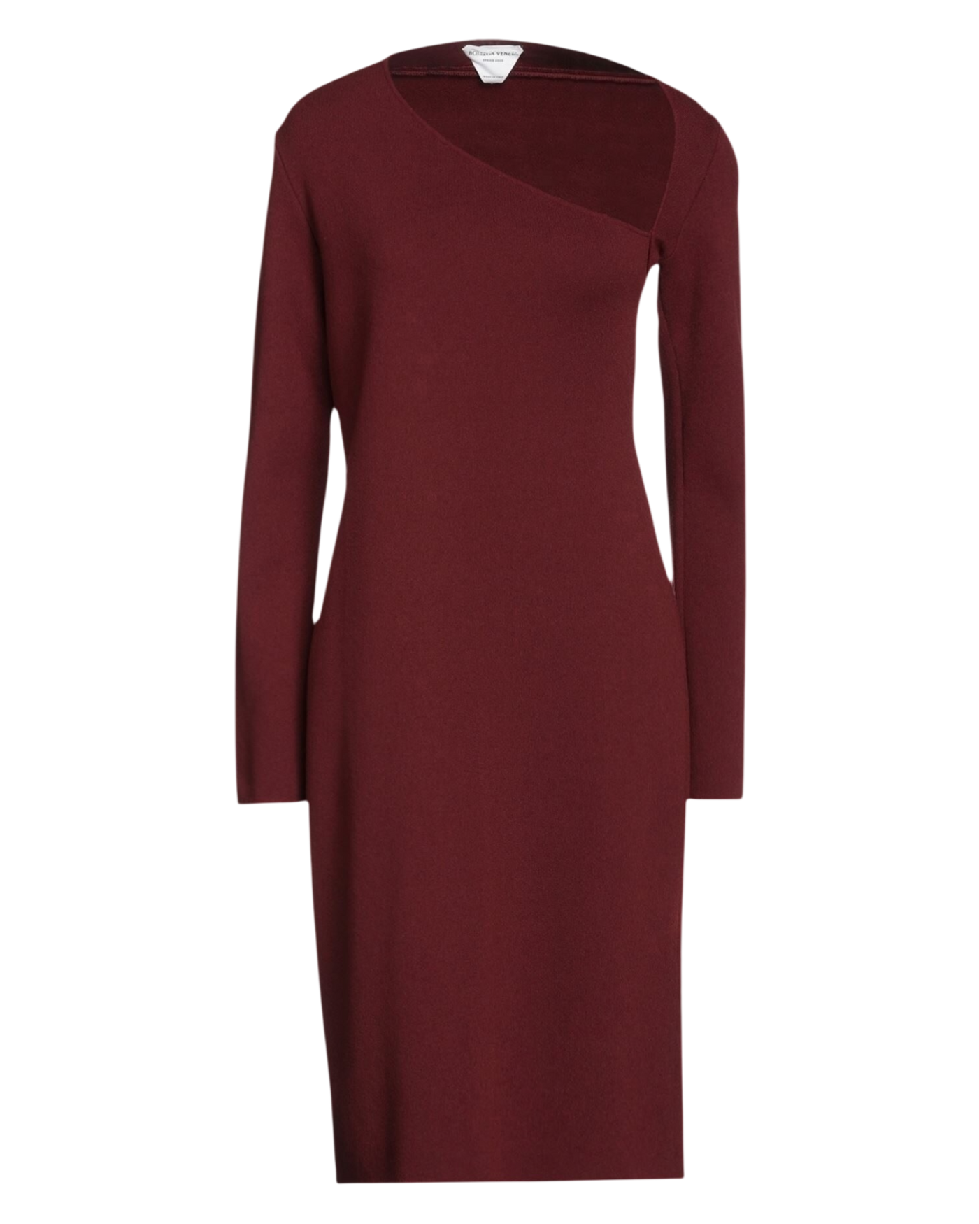 Bottega Veneta Asymmetric Neck Knit Dress in Rust