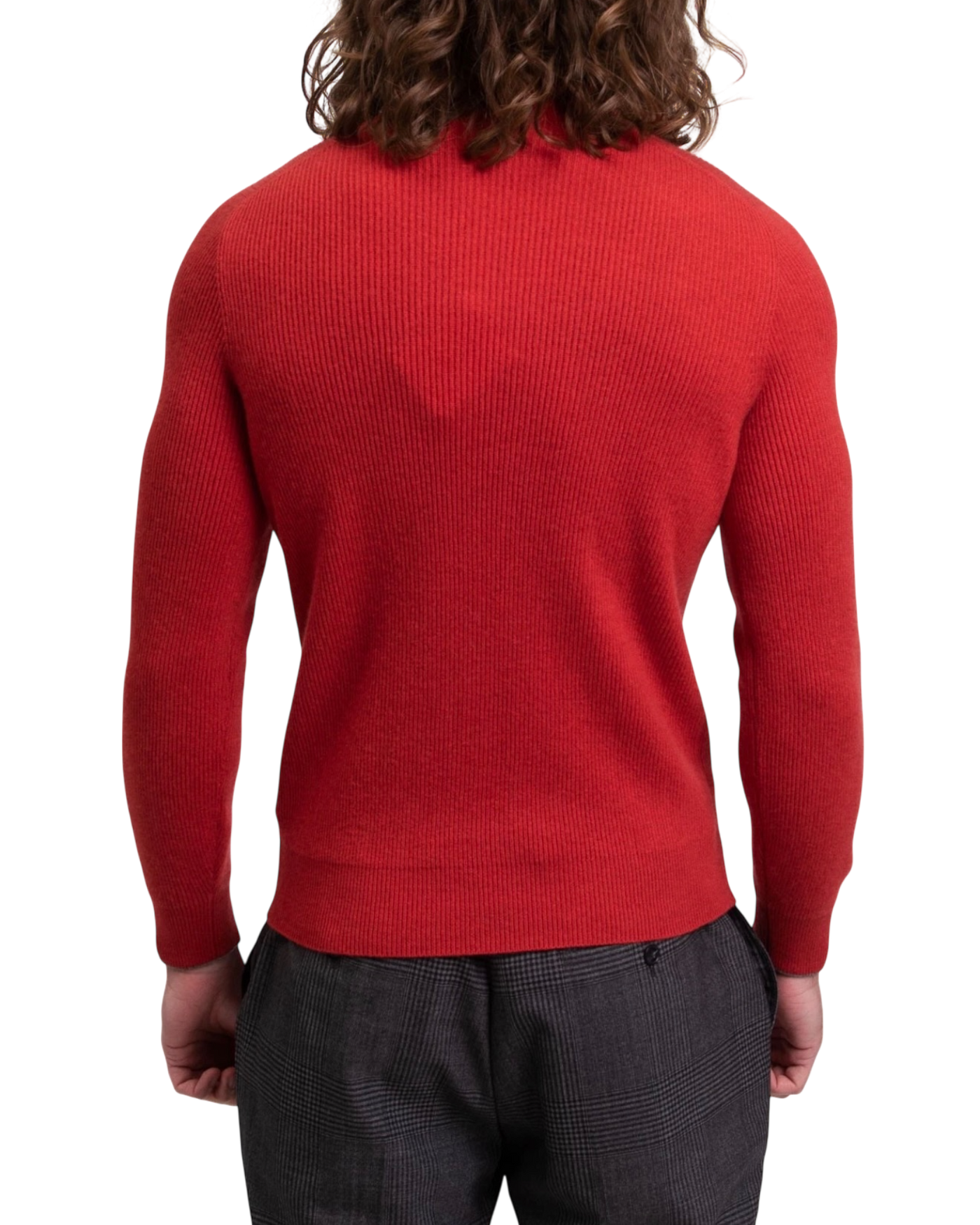 Brunello Cashmere Mouline Turtleneck Jumper in Dark Red