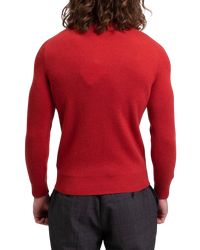 Brunello Cashmere Mouline Turtleneck Jumper in Dark Red