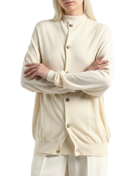 Celine FW18 Cashmere Mock-Neck Button Cardigan