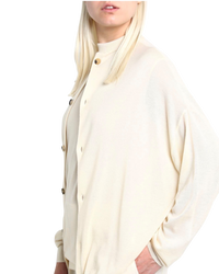 Celine FW18 Cashmere Mock-Neck Button Cardigan