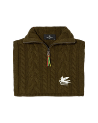 Etro Cropped Cable-knit Vest in Green