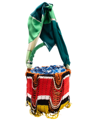 Missoni Fringed Crochet-Knit and Straw Bucket Bag