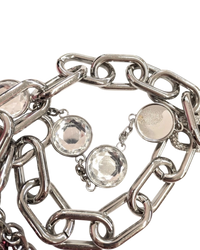 Judith Leiber Watermelon Crescent Crystal-Embelliished Silver-Toned Clutch in Red