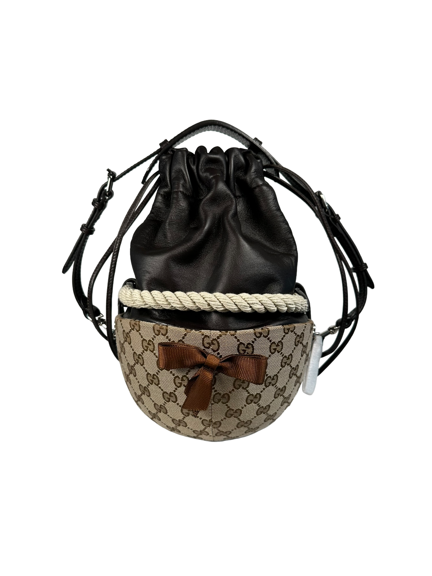 Gucci Brown Equestrian GG Top Handle Bag
