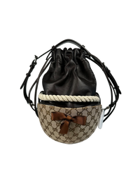 Gucci Brown Equestrian GG Top Handle Bag