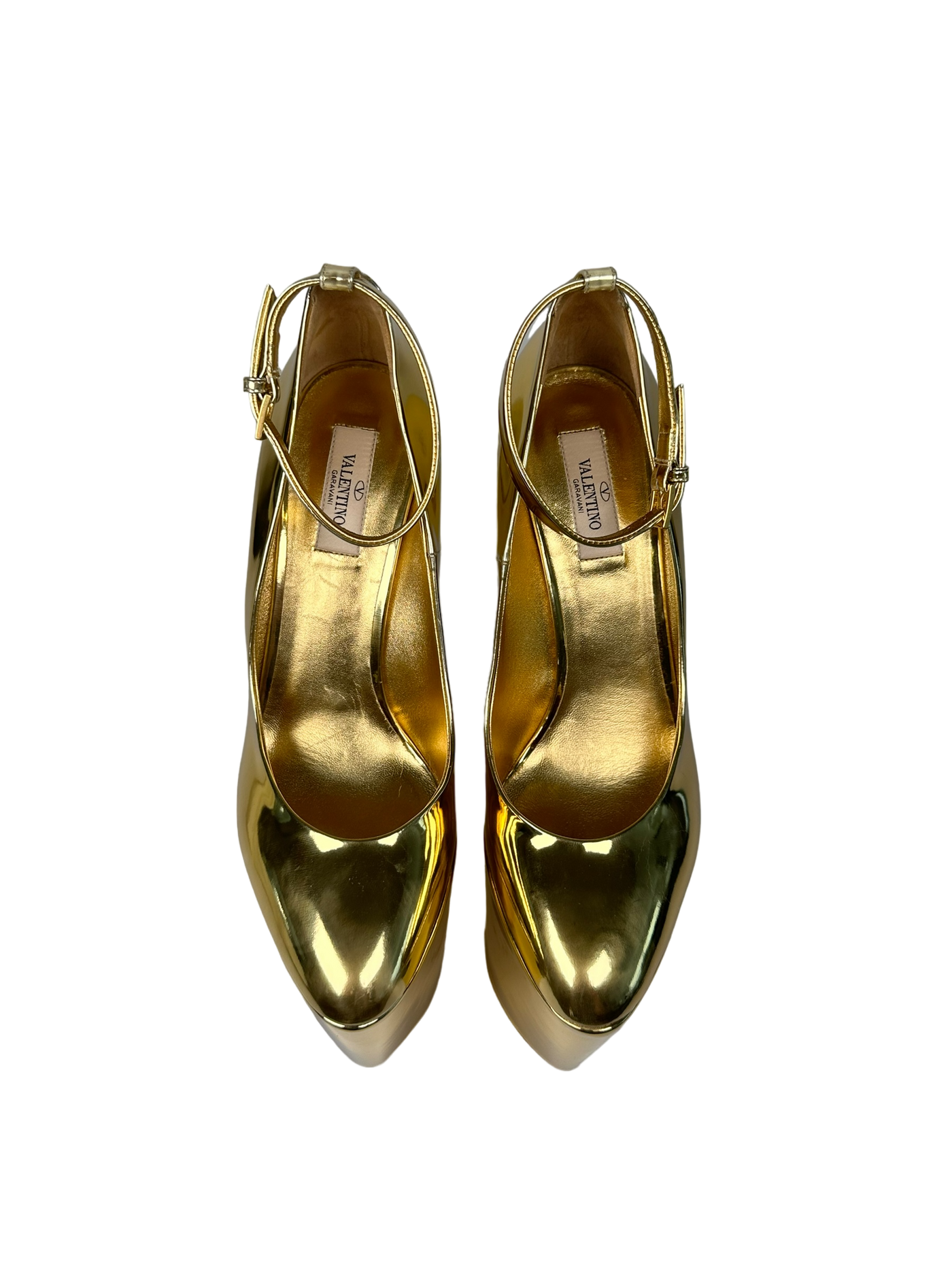 Valentino Metallic Platform Heels