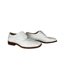 Maison Margiela Crinkle Leather Tabi Loafers in White