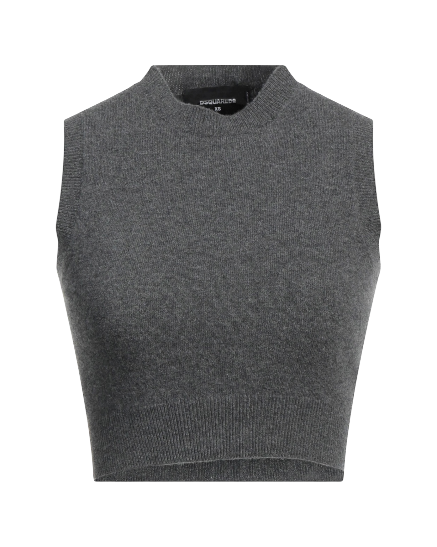 Dsquared2 Wool-Cashmere Cropped Top in Grey