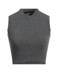 Dsquared2 Wool-Cashmere Cropped Top in Grey